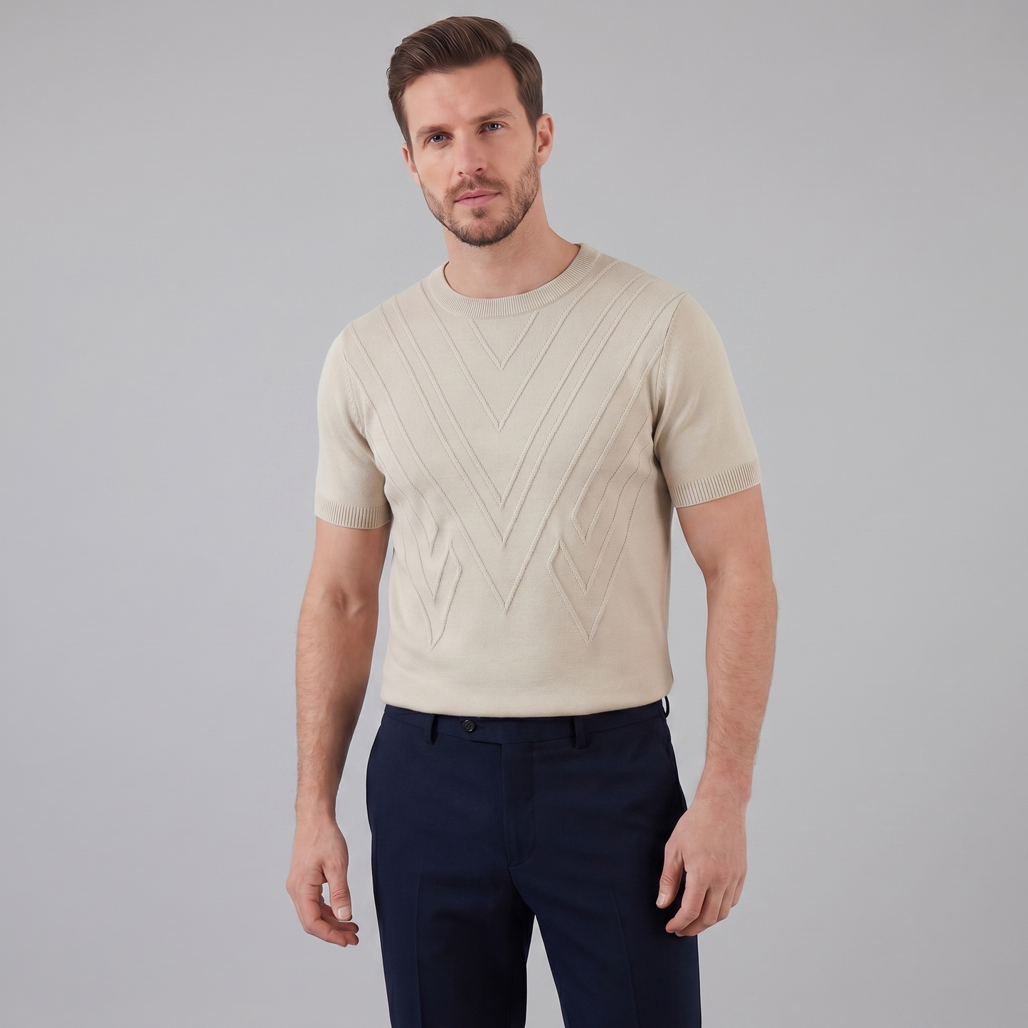 Men's Textured Crew Neck Tee