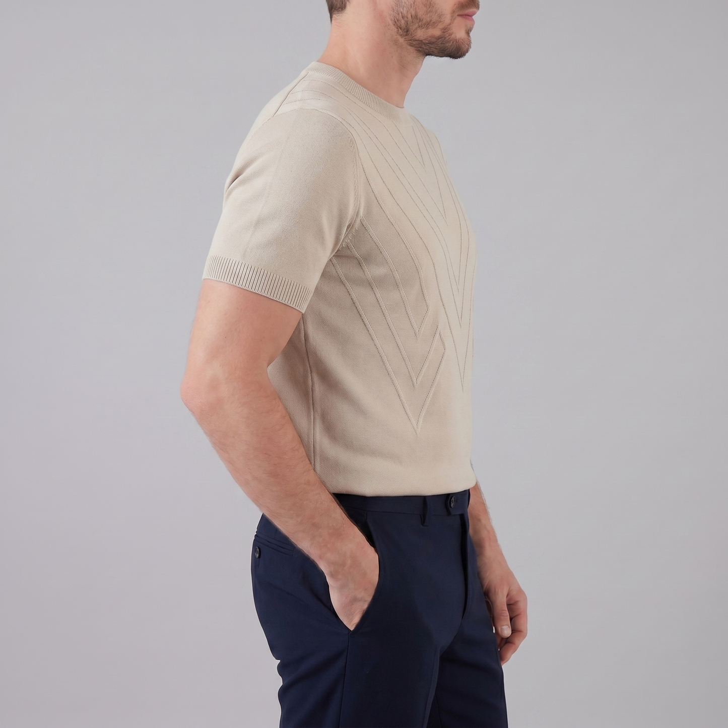 Men's Textured Crew Neck Tee