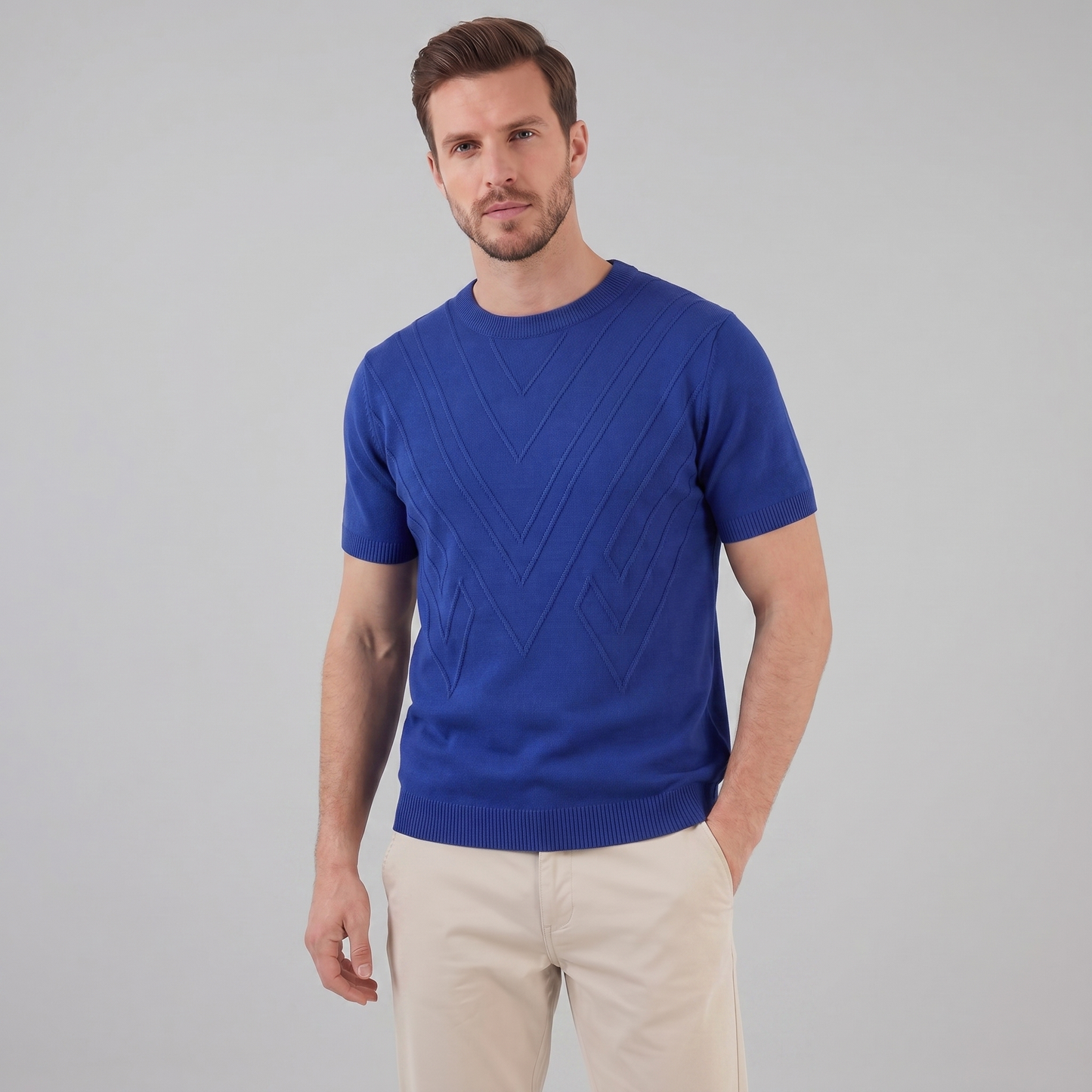 Men's Textured Crew Neck Tee