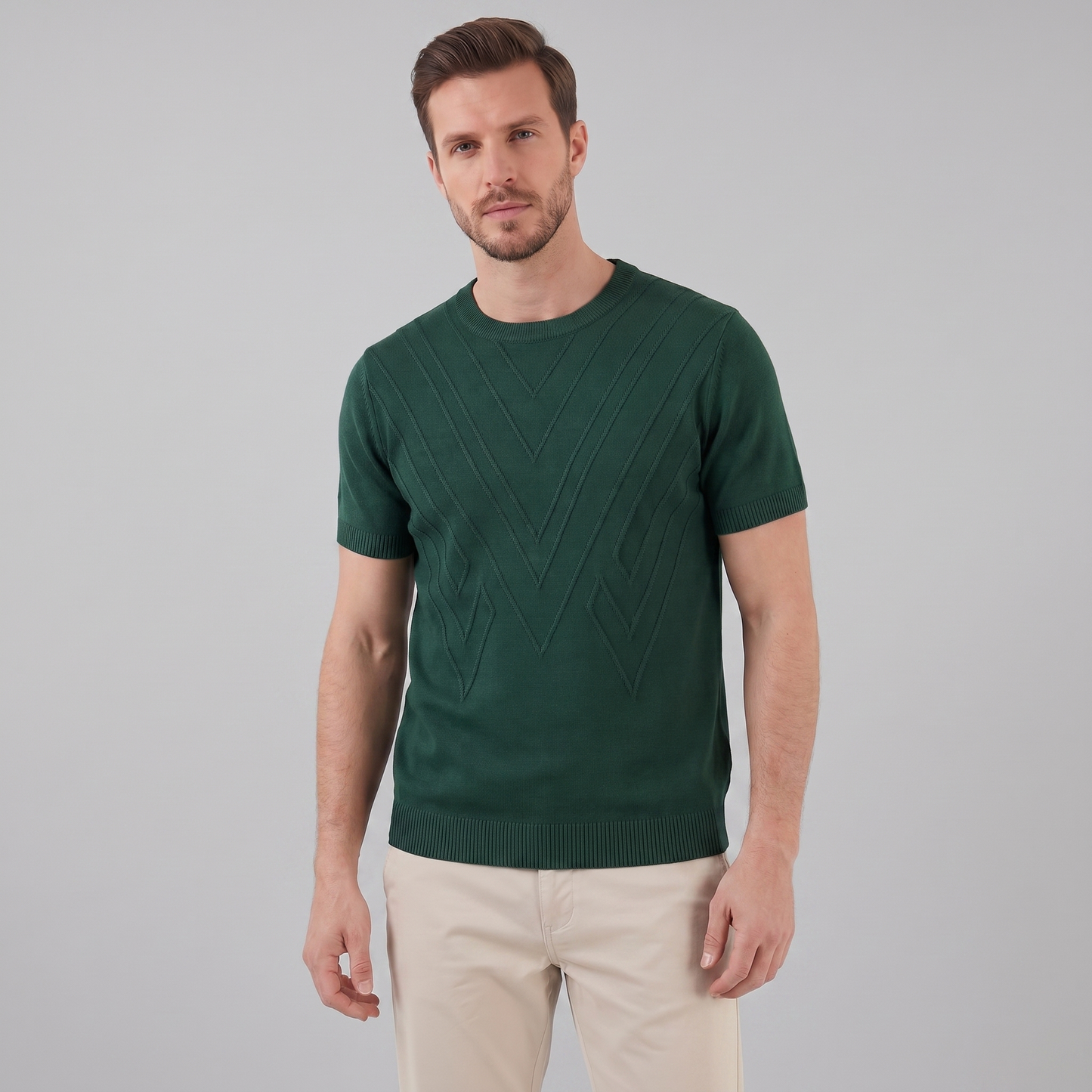 Men's Textured Crew Neck Tee