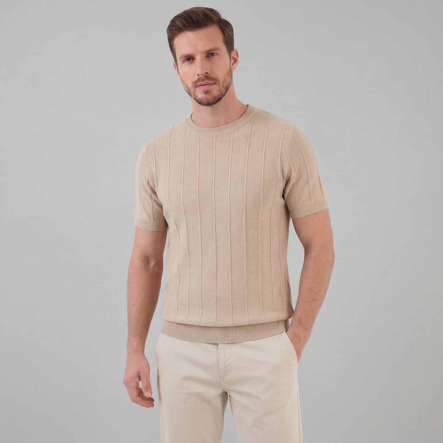 Men's Rib Knit Long Sleeve Tee