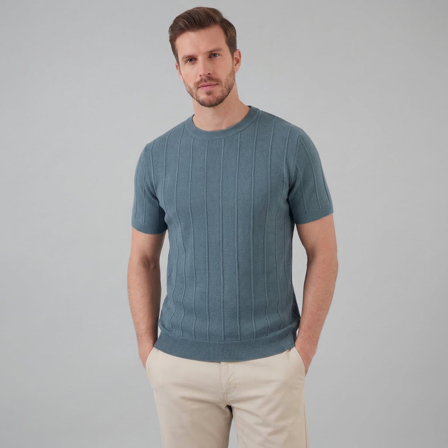 Men's Rib Knit Long Sleeve Tee