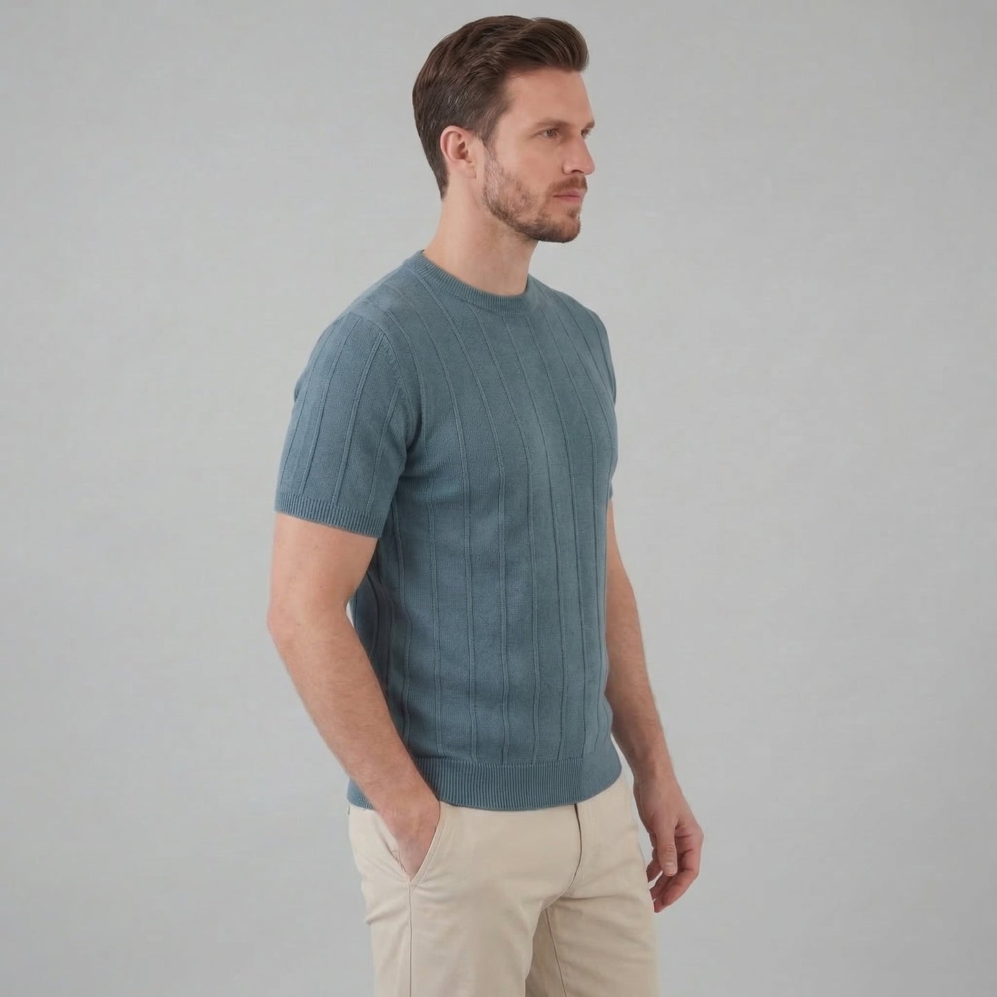 Men's Rib Knit Long Sleeve Tee