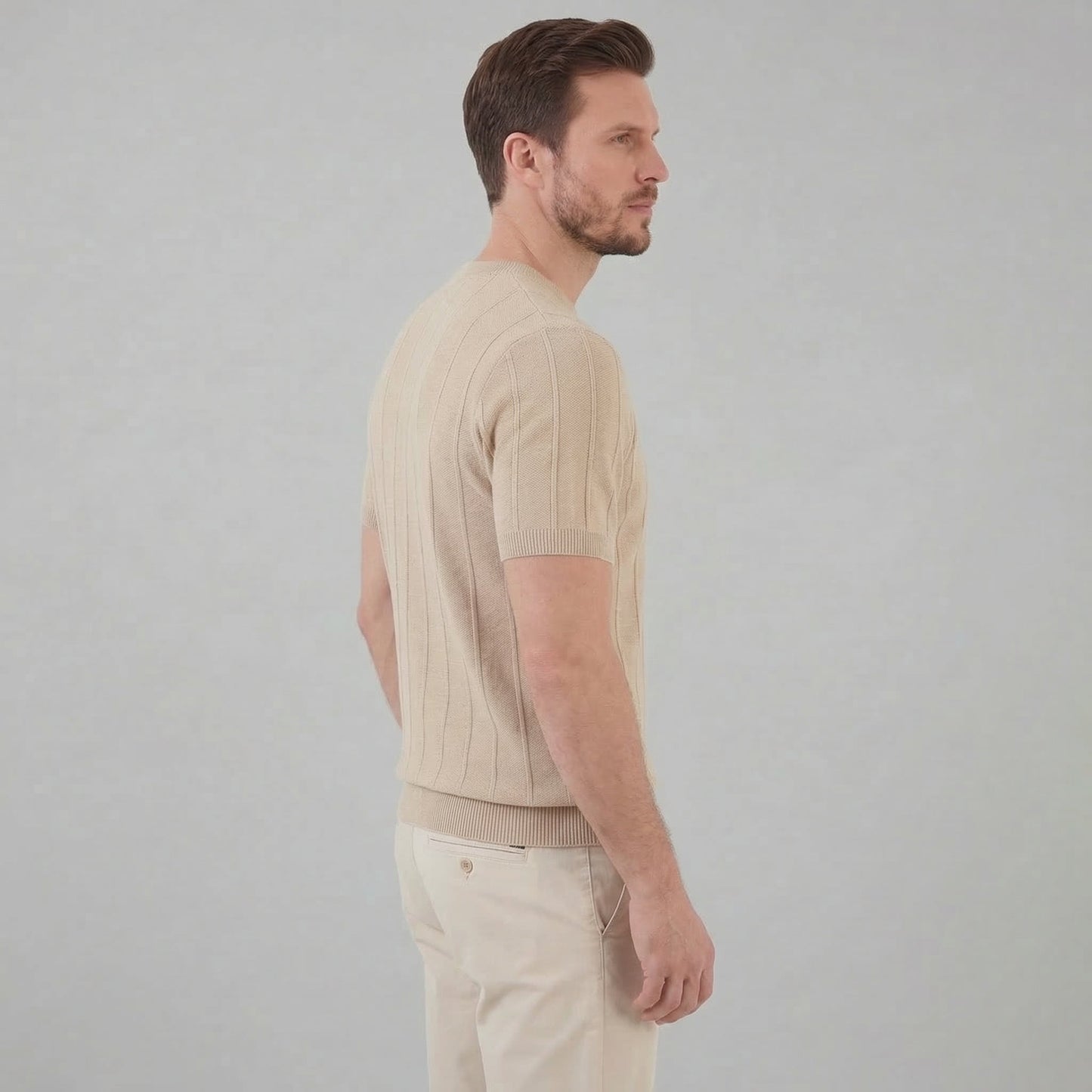 Men's Rib Knit Long Sleeve Tee