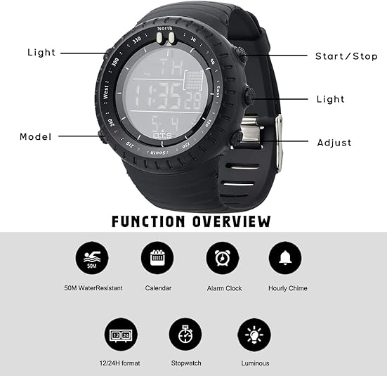 Men's Waterproof Digital Sports Watch | Outdoor Adventure Watch