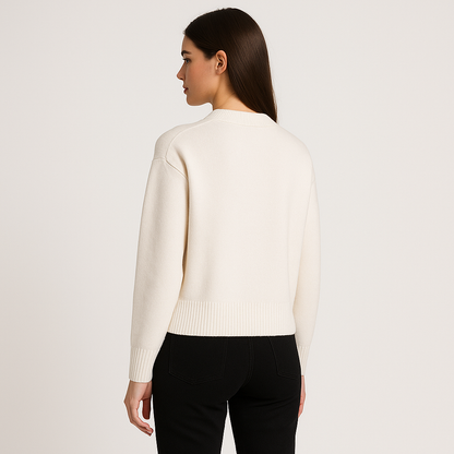 Women's Oversized Heart Print Knitwear | Relaxed Ace-of-Hearts Design